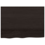 Piano Bagno Marrone Scuro 80x60x(2-4)cm Legno Massello Trattato