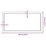 Piano Bagno Marrone Scuro 100x50x(2-4)cm Legno Trattato