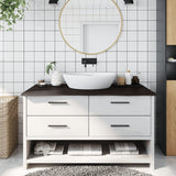 Piano Bagno Marrone Scuro 100x60x2 cm Legno Massello Trattato