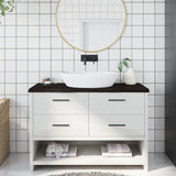 Piano Bagno Marrone Scuro 120x60x(2-4)cm Legno Trattato