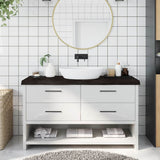 Piano Bagno Marrone Scuro 140x50x(2-6)cm Legno Trattato