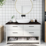 Piano Bagno Marrone Scuro 140x60x(2-4)cm Legno Trattato