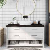 Piano Bagno Marrone Scuro 140x60x(2-6)cm Legno Trattato