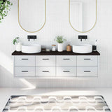 Piano Bagno Marrone Scuro 180x40x(2-4)cm Legno Trattato