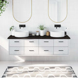 Piano Bagno Marrone Scuro 180x50x(2-4)cm Legno Trattato