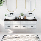 Piano Bagno Marrone Scuro 180x50x(2-6)cm Legno Trattato