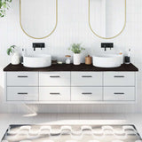 Piano Bagno Marrone Scuro 200x50x(2-4)cm Legno Trattato