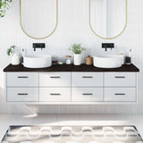 Piano Bagno Marrone Scuro 200x60x(2-4)cm Legno Trattato