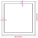 Piano per Tavolo 60x60x(2-6) cm in Rovere Massello Non Trattato