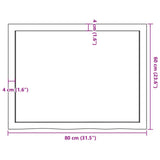 Piano per Tavolo 80x60x(2-6) cm in Rovere Massello Non Trattato