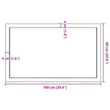 Piano per Tavolo 100x60x(2-4)cm in Rovere Massello Non Trattato
