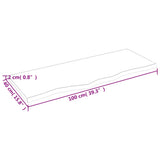 Piano Tavolo Marrone Chiaro 100x40x2cm Rovere Massello Trattato