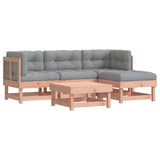 Set Divani Giardino 5 pz con Cuscini Legno Massello di Douglas