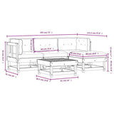 Set Divani Giardino 5 pz con Cuscini Legno Massello di Douglas