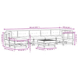 Set Divani Giardino 8 pz con Cuscini Legno Massello di Douglas
