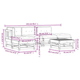 Set Divani Giardino 6 pz con Cuscini Legno Massello di Douglas