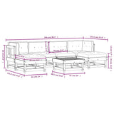Set Divani Giardino 7 pz con Cuscini Legno Massello di Douglas