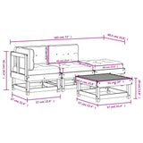 Set Divani Giardino 4 pz con Cuscini Legno Massello di Douglas