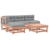 Set Divani Giardino 5 pz con Cuscini Legno Massello di Douglas