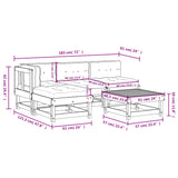 Set Divani Giardino 5 pz con Cuscini Legno Massello di Douglas