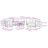 Set Divani Giardino 10pz con Cuscini Legno Massello di Douglas