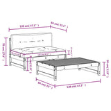 Set Divani da Giardino 2 pz con Cuscini in Legno Massello ambra