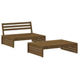 Set Divani da Giardino 2 pz con Cuscini in Legno Massello ambra