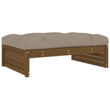 Set Divani da Giardino 2 pz con Cuscini in Legno Massello ambra
