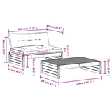 Set Divani da Giardino 2 pz con Cuscini in Legno Massello ambra