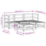Set Salotto da Giardino 5 pz in Legno Massello di Douglas