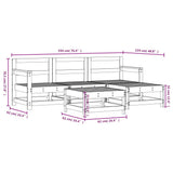 Set Salotto da Giardino 5 pz Bianco in Legno Massello di Pino
