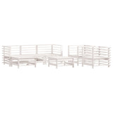 Set Salotto da Giardino 7 pz Bianco in Legno Massello di Pino