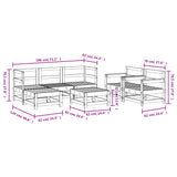 Set Salotto da Giardino 7 pz Bianco in Legno Massello di Pino