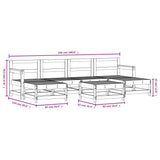Set Salotto da Giardino 7 pz Bianco in Legno Massello di Pino