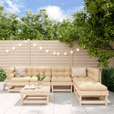 Set Salotto da Giardino 7 pz in Legno Massello di Pino