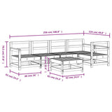 Set Salotto da Giardino 6 pz in Legno Massello di Douglas