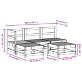 Set Salotto da Giardino 5 pz in Legno Massello di Douglas