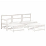 Set Salotto da Giardino 5 pz Bianco in Legno Massello di Pino