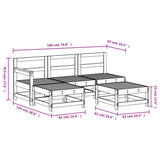 Set Salotto da Giardino 5 pz Bianco in Legno Massello di Pino