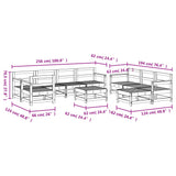 Set Salotto da Giardino 10 pz Bianco in Legno Massello di Pino