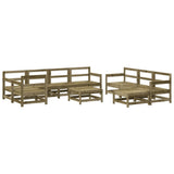 Set Salotto da Giardino 10 pz in Legno Impregnato di Pino