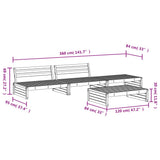Set Salotto da Giardino 4 pz in Legno Massello di Pino