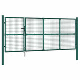 Cancello da Giardino in Rete Verde 350x125 cm in Acciaio Zincato