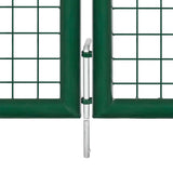 Cancello da Giardino in Rete Verde 350x125 cm in Acciaio Zincato