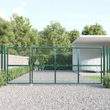 Cancello da Giardino in Rete Verde 350x125 cm in Acciaio Zincato