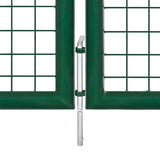 Cancello da Giardino in Rete Verde 400x175 cm Acciaio Zincato