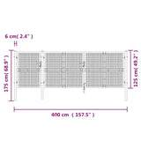 Cancello da Giardino in Rete Verde 400x175 cm Acciaio Zincato