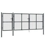 Cancello da Giardino Rete Antracite 400x175 cm Acciaio Zincato