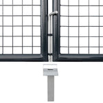 Cancello da Giardino Rete Antracite 400x175 cm Acciaio Zincato