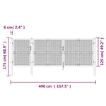 Cancello da Giardino Rete Antracite 400x175 cm Acciaio Zincato
